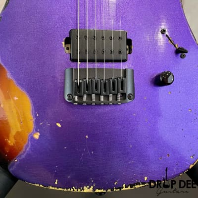 Balaguer Toro USA Heritage Electric Guitar w/ Case-Metallic Purple over Sunburst image 7