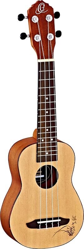 Ortega Guitars RU5-SO Bonfire Series Soprano Ukulele with Tortoise Binding and Laser Etching image 1