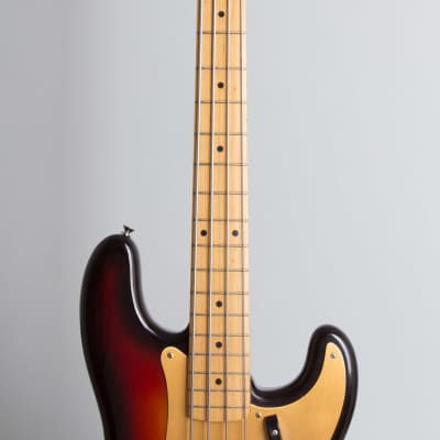 Fender  Precision Bass Solid Body Electric Bass Guitar (1958), ser. #32014, tweed hard shell case. image 8