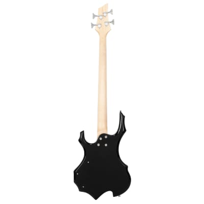 Glarry Burning Fire Electric Bass Guitar Full Size 4 String w/20W Amplifier Black image 7