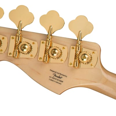 Squier 0379440505 40th Anniversary Jazz Bass, Gold Edition, Laurel Fingerboard, Gold Anodized Pickguard, Olympic White image 5