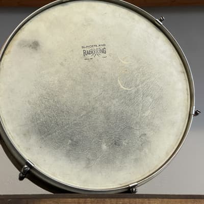 1920's Leedy Utility 5x14 Nickel Over Brass Snare Drum NOB image 10