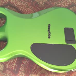 2012 Carvin DC700 7 string guitar Radiation Green with official hardshell case. Excellent condition! image 4