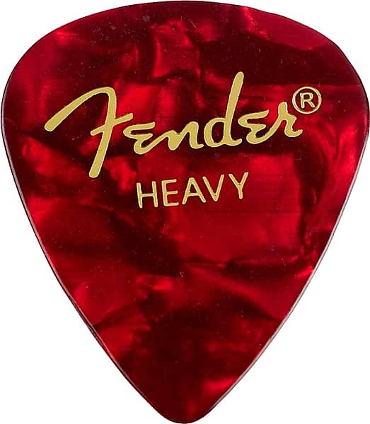 Fender - Premium Celluloid Guitar Picks - 351 Shape / Heavy - Red Moto - Pack of 12 image 1