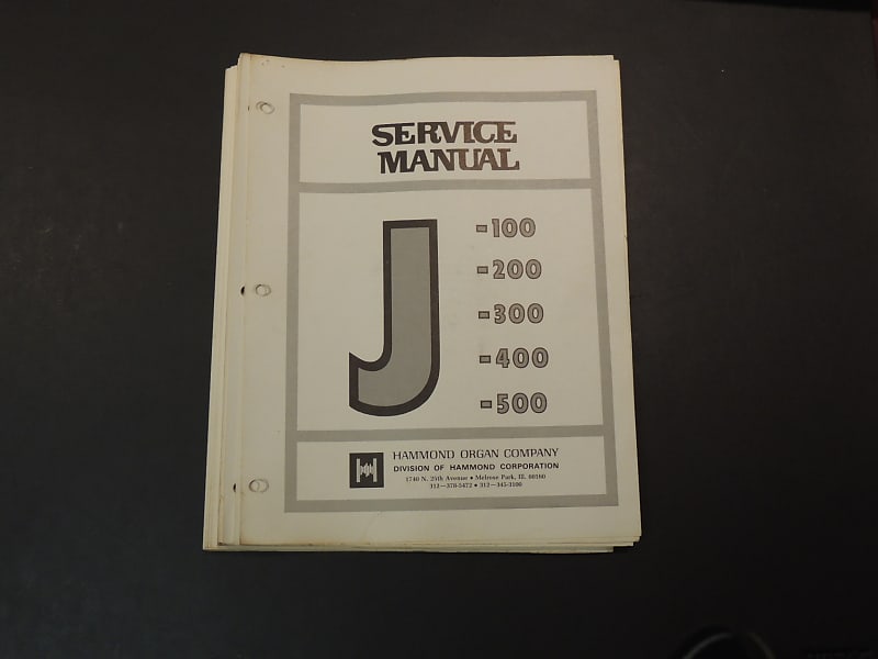 Hammond J-100, J-200, J-300, J-400, J-500 Series Service Manual [Three Wave Music] image 1