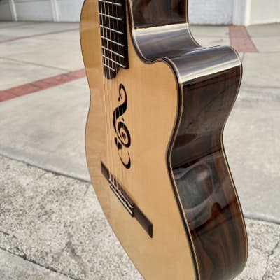Gerardo Escobedo Hand Made Acoustic Guitar G-Clef With Heart - Rosewood - Ziricote - German Spruce 2020 - Shellac / French Polish image 9