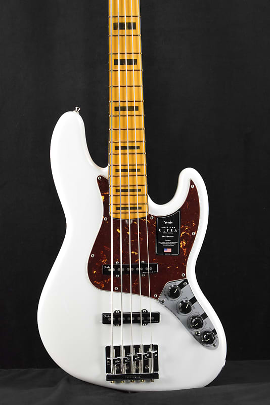 Fender American Ultra Jazz Bass V Arctic Pearl Maple Fingerboard image 1
