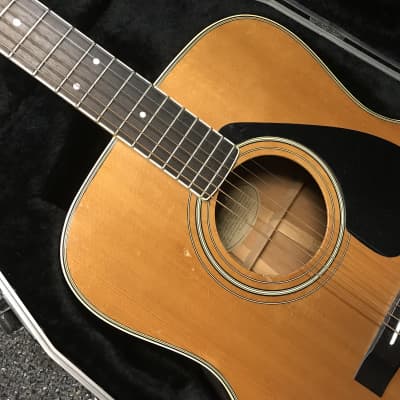Yamaha FG-340ii vintage Acoustic dreadnought Guitar made in Taiwan 1980s in good-very good condition with hard case and key included. image 6