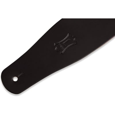 Levys 2 1/2" Leather Guitar Strap. Black Color image 7