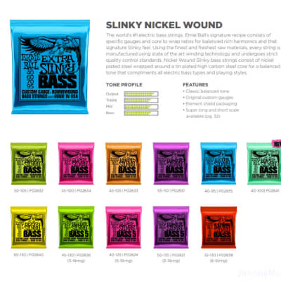 Super Slinky 5-String Ni-Wound Electric Bass Strings 40-125 Gauge Set 40/G 60/D 75/A 95/E 125 Low-B image 3