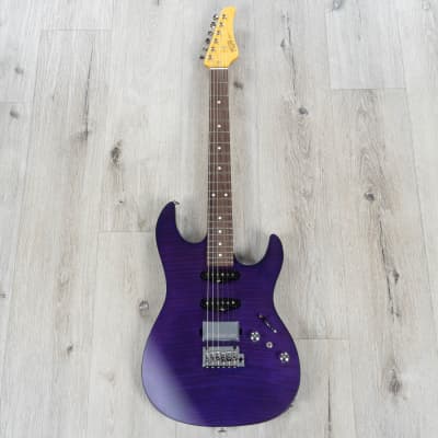 FGN Fujigen JOS2DUFMR Odyssey Series Guitar, Rosewood Fretboard, Transparent Purple Flat image 3