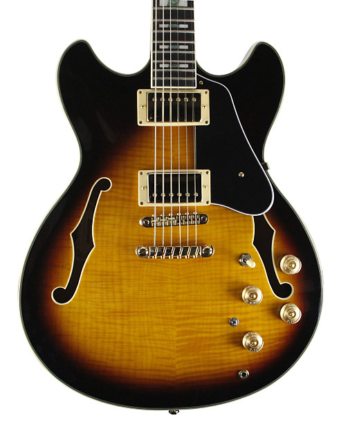 Ibanez JSM10-VYS John Scofield Signature Hollowbody Electric Guitar Vintage Yellow Sunburst image 2