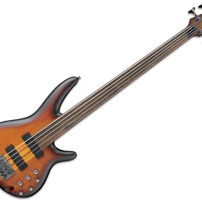 Ibanez SRF705BBF Fretless 5-String Bass - Brown Burst Flat image 1