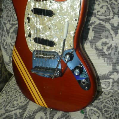 Fender Mustang Guitar with Rosewood Fretboard 1969 - 1973 Competition Red image 10