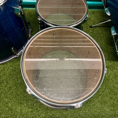 ⚡️Vintage Whitehall 4-Piece Drum Set 20" /12" / 13"/16" Made In Japan -Blue Sparkle⚡️ image 21