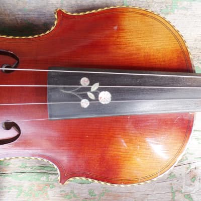 Violin Stradivari Pattern Decorated Violin 1900 Cremona Varnish image 5
