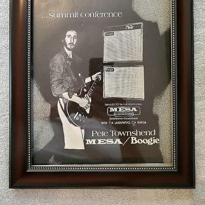 1978 Mesa Boogie Amp Promotional Ad Framed Pete Townshend Original for sale