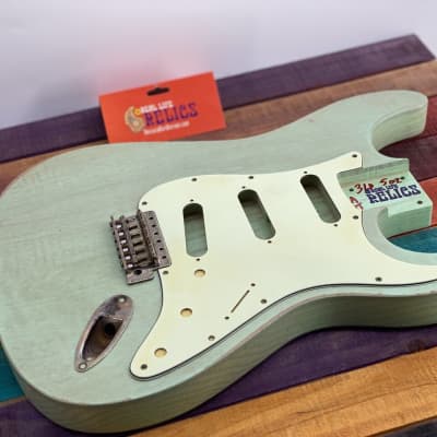 Real Life Relics Custom Class  Strat® Body Aged Trans Surf Green Nitro Lacquer image 4
