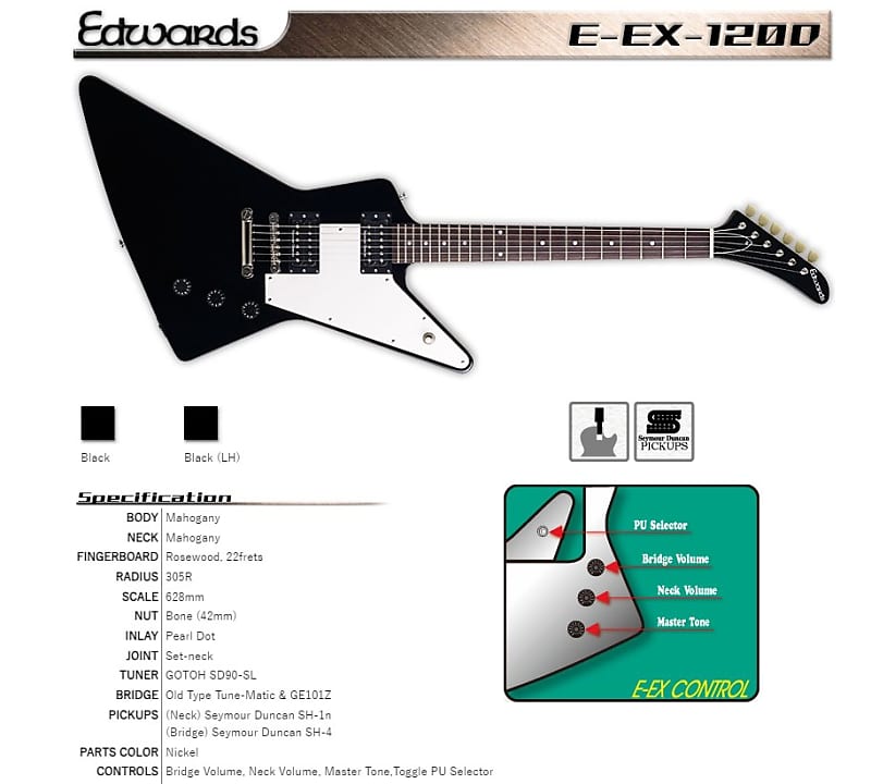 ESP Edwards E-EX-120D Explorer type | Reverb