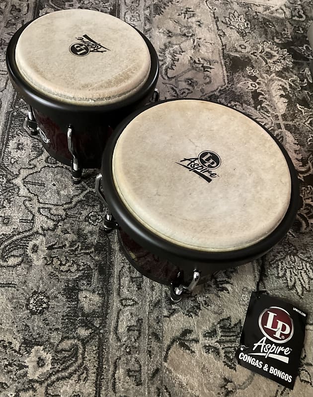 Latin Percussion Aspire Oak Bongos With Black Hardware Dark Latin Percussion Aspire Oak Bongos With Black Hardware Dark