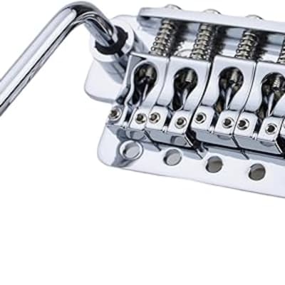 Guitar Tremolo Bridge String Spacing 10.8MM with Tremolo System Saddle And Brass Block & Spring and Claw, Pop-In Vibrato Bar, Complete Install Kit, Chrome image 5