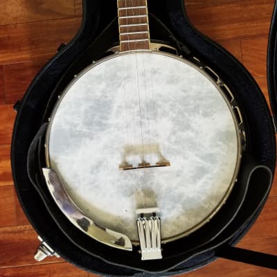 Vintage Saga 5-String Resonator Banjo with New Hardshell Case, Levy's Leather Strap + Extras image 3