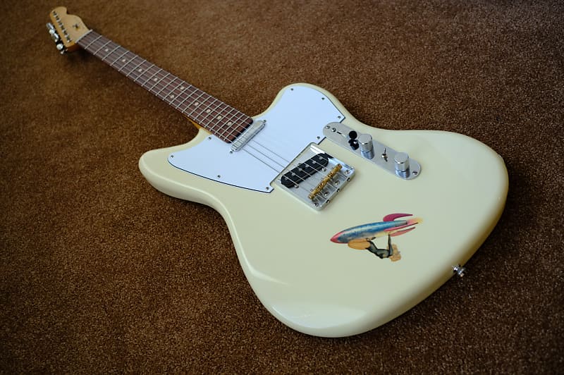 Warmoth Jazzcaster Telemaster Offset Telecaster Olympic White Fender  Vintage 64 pickups Pau Ferro