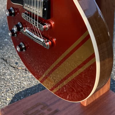 Gibson *MOD* Les Paul Standard '50s Left Handed 2021  Lefty Burnt Orange / Gold Racing Stripe image 21