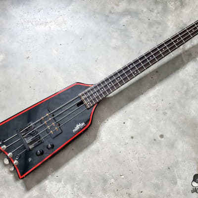 RARE: Phantom Guitarworks HBBR-BR Batmobile Surf Stick Electric Bass (1980s, Black/Red) image 5