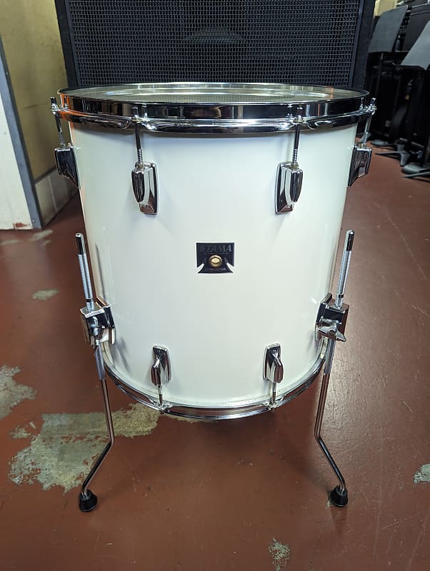 Storage Find! 1980s Tama Superstar Japan 16 X 16" White Lacquer Floor Tom - Looks & Sounds Great! image 1