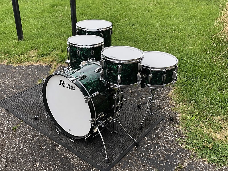 Rogers USA Covington Drum Set 5pc Green Marine Pearl 22" Exclusive Shell Pack image 1