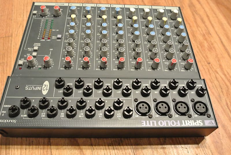 Soundcraft Spirit Folio Lite 12 Input Audio Mixer w Power Supply