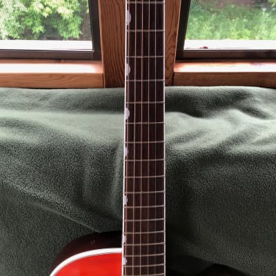 1997 Gretsch 460 Thin Line Acoustic Electric Hollow Body Duo Jet Guitar Orange Flame G460 image 3