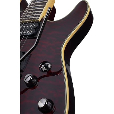 Schecter Omen Extreme-FR Electric Guitar, Black Cherry Bundle with Ultimate Support Pro Guitar Stand, Guitar Strap and Classic Guitar Pick (10-Pack) image 6