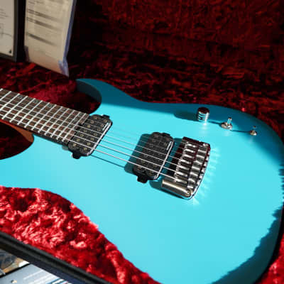 Schecter USA CUSTOM SHOP Keith Merrow KM-7 Stage Teal Blue Satin 7-String Electric Guitar w/ Case (2024) image 6