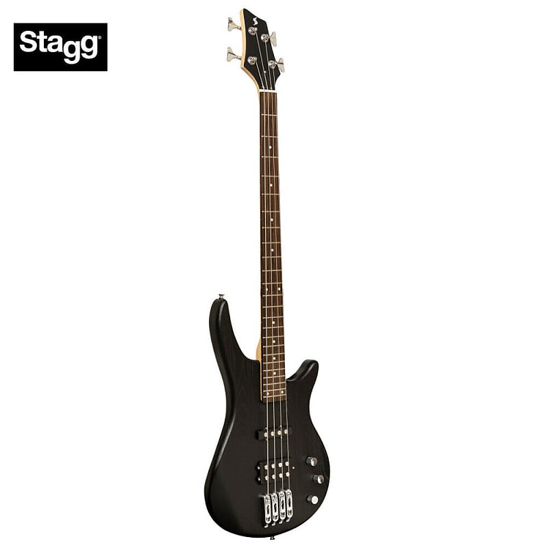 Stagg Fusion 40 Solid Ash Body 4-String Electric Bass - Black SBF-40 BLK image 1