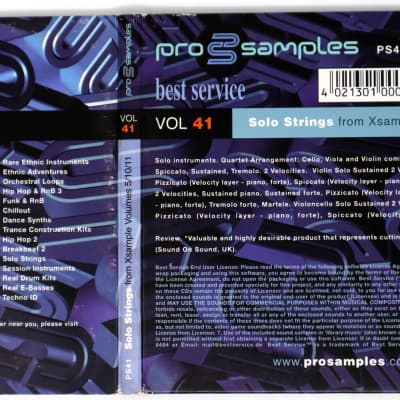 Best Service Pro Samples Vol.41 Solo Strings Sample Library/Sound Library/Sampling Double CD AKAI/AUDIO/ACID/AIFF/WAV/EXS24/HALION image 4