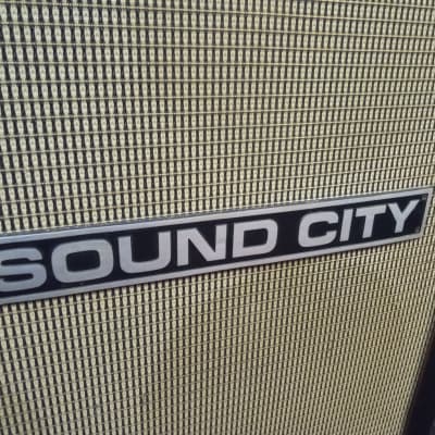 1970 Sound City L110 4x12 Lead Guitar Speaker Cabinet Original Fane 122190 Pulsonic Speakers Solid Plywood Cabinet image 2