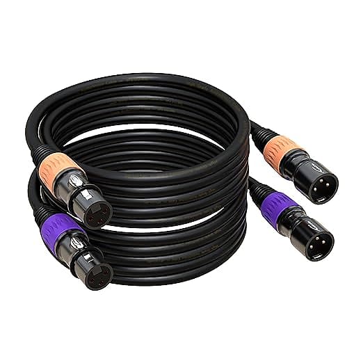 Xlr Cable 100Ft 2Pack, Banlaced Xlr Cable Male To Female Mic Cable  Gold-Plated 3-Pins, Xlr Speaker Cables Compatible With Microphones, Stage  Lighting, Speaker Systems And More