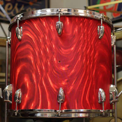 1966 Slingerland 'Modern Combo' in Red Satin Flame 14x18 14x16 9x13 9x10 image 14