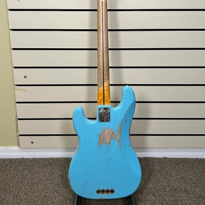 Fender Custom Shop 55 Precision Bass Heavy Relic Daphne Blue 2022 image 2