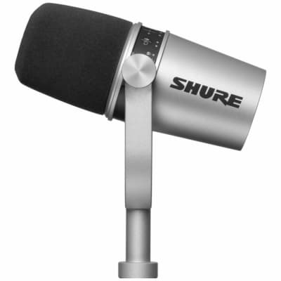 Shure MV7 Podcast Microphone USB / XLR hybrid Dynamic Microphone with Voice Isolation Technology Silver image 5