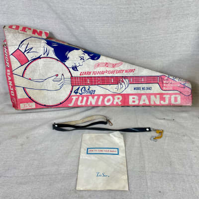 Tele Star Junior Guitar Banjo Set 1960s w/ Original Box and Case Candy MIJ Japan Kawai Teisco image 3