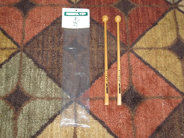 ONE pair new old stock Regal Tip 604SG (Goodman # 4) Timpani Mallets, 1" Wood Ball (includes packaging) image 1