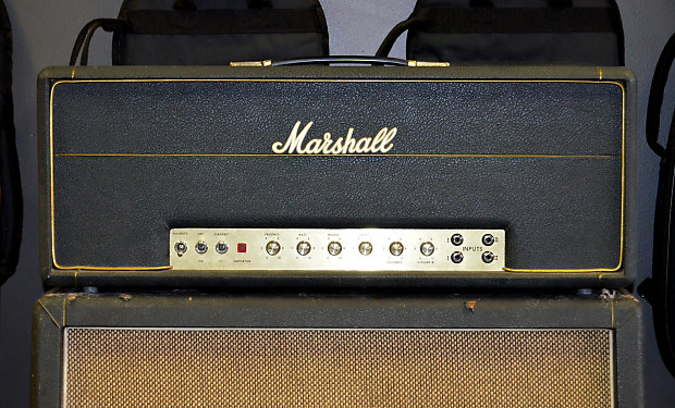 Vintage 1969 Marshall Major 200w Amp Head and Vintage 4x12 1960A Slant Cab Stack