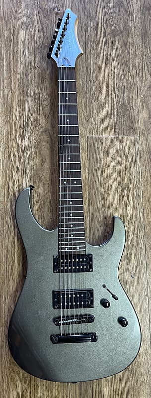WASHBURN WG-587 7-STRING ELECTRIC GUITAR GRAY METALLIC (USED) | Reverb