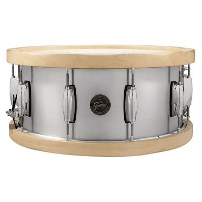 Gretsch S1-6514A-WH Full Range Series Aluminum 6.5x14" Snare Drum with Wood Hoops