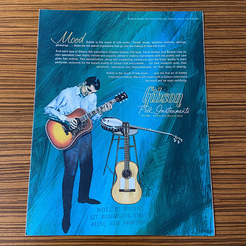 1960s Gibson Folk Instruments Catalog Guitar Circa 19641965 Reverb