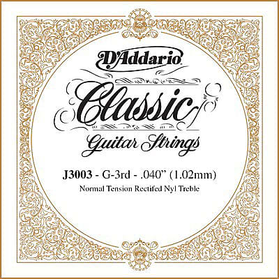 D'Addario Classic Single Rectified Nylon 040/J30 3rd Normal Tension image 1