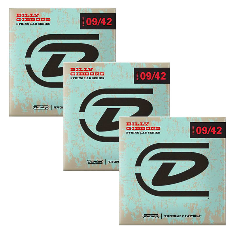 Dunlop (3-Pack) Rev Willy's Billy Gibbons Signature Guitar Strings 09-42 image 1